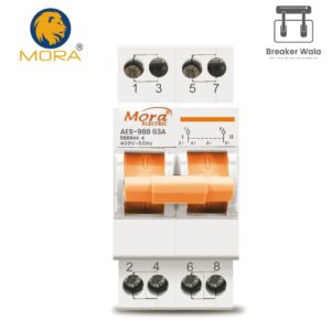 Mora 2P 63A MTS Dual Power Manual Transfer Isolating Switch Interlock Circuit Breaker MORA breaker type Change Over copper